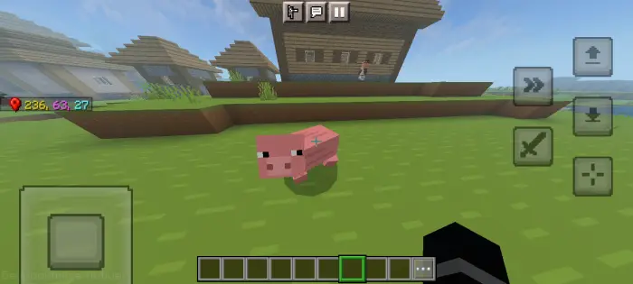 Pig with new animation in blocky village