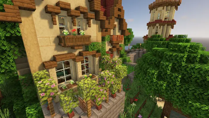 Cosy rustic house with lush garden balcony