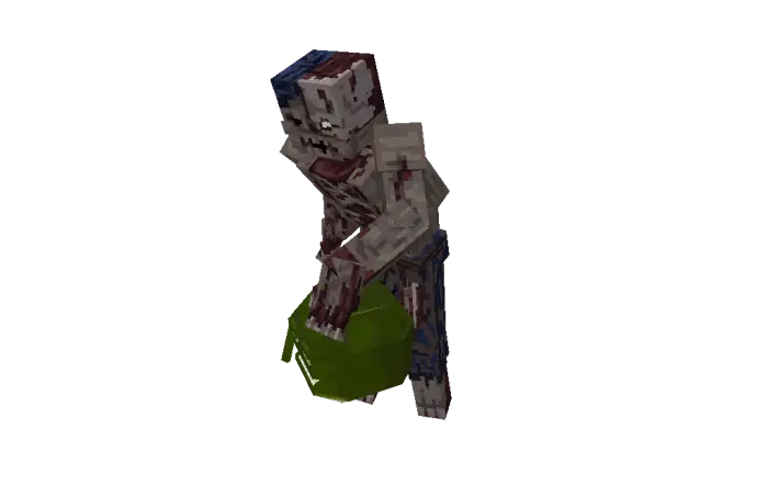 Zombie mod character holding green object
