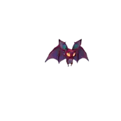 Pixel art of a purple cave bat dinosaur