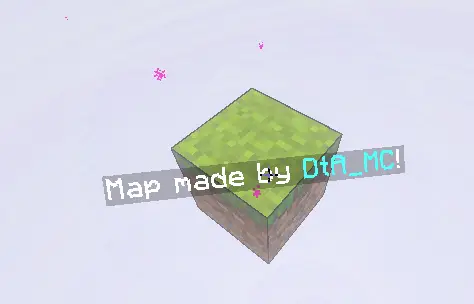 Single grass block floating in the sky