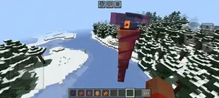 Flying dinosaur above snowy forest terrain