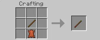 Crafting recipe with sticks and leather