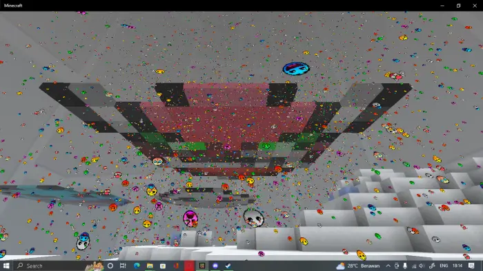 Pixelated lobotomy faces fill the screen.