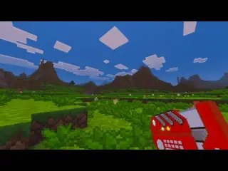 Player holding device in pixelated green field