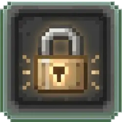 Pixel art padlock icon with a dark border