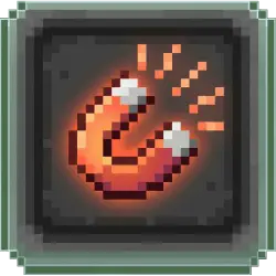 Pixel art magnet icon with glowing effect