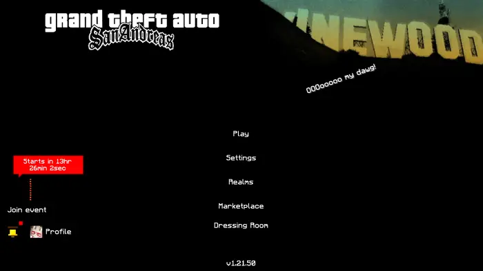 San Andreas themed game menu UI update