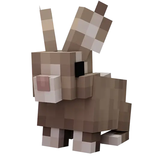 Realistic textured blocky rabbit model