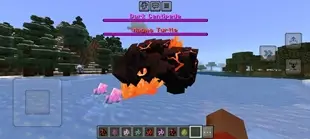 Lava dinosaur boss on icy terrain