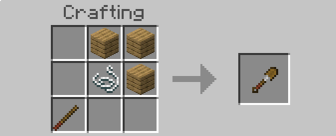 Crafting recipe for a wooden shovel tool