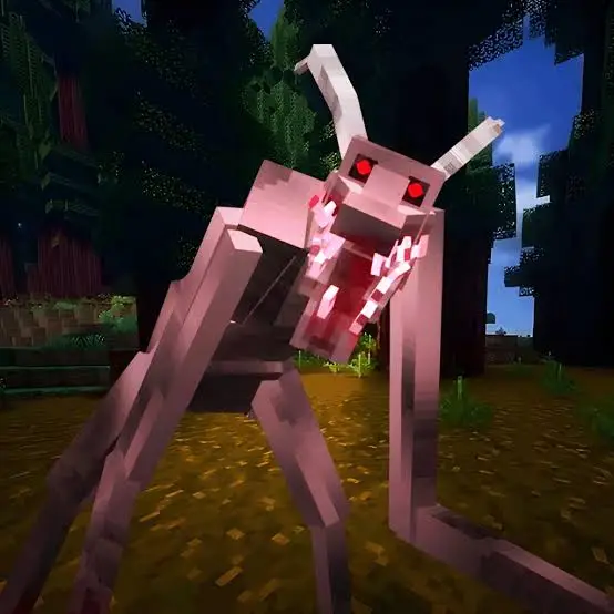 Blocky horror goatman mob with red eyes
