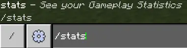 Chat command stats typed in game console
