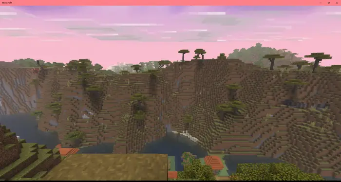 Vibrant shader enhances blocky canyon view