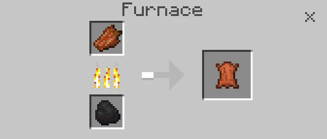 Rotten flesh smelted into leather in furnace