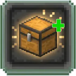 Pixel art chest with a green plus sign