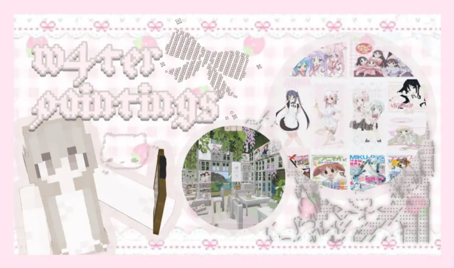 Thumbnail: ⟡.·w_4ter paintings⟡.·  mcpe/bedrock 1.21+ cute painting texturepack