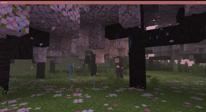 Vibrant shader with fog and cherry trees