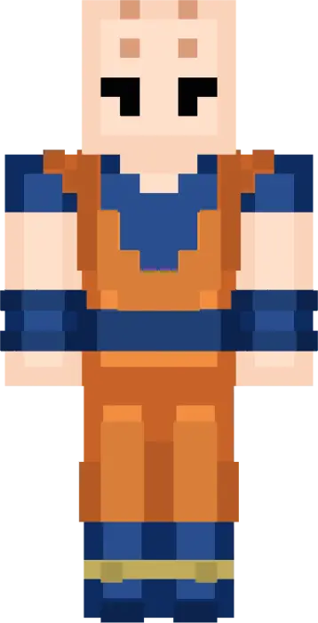 Pixelated anime character in orange outfit