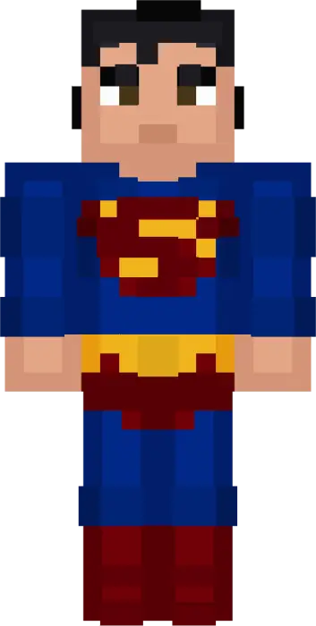 Funko-style superhero in blue and red suit