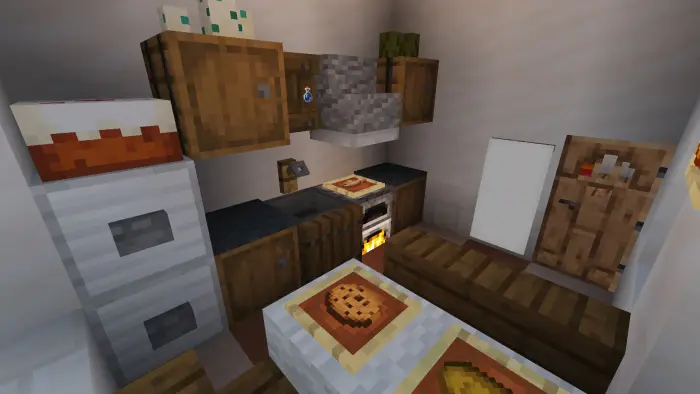 Cozy villa kitchen with wooden cabinets