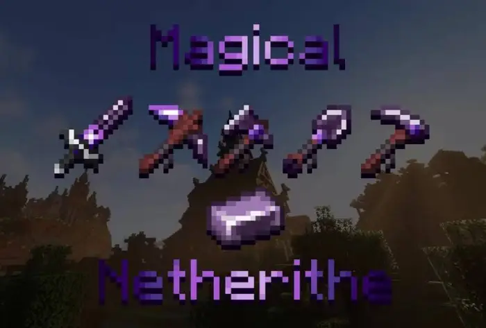 Purple-themed netherite tools and ingot