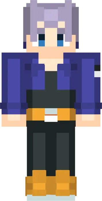 Funko-style anime character in purple jacket