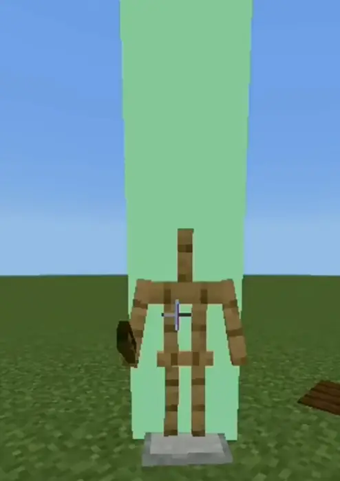 Armor stand with green waypoint beam