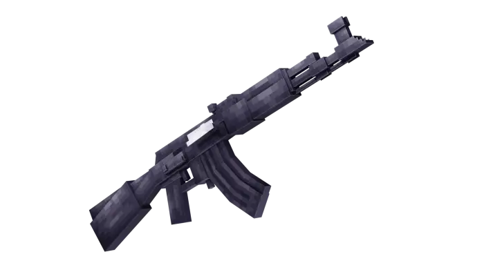 Pixel-style 3D assault rifle mod weapon