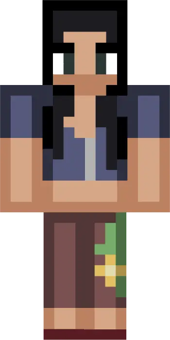 Pixelated pirate anime character skin