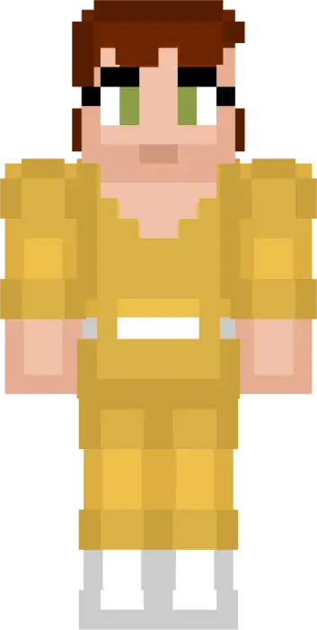 Funko-style character in yellow jumpsuit