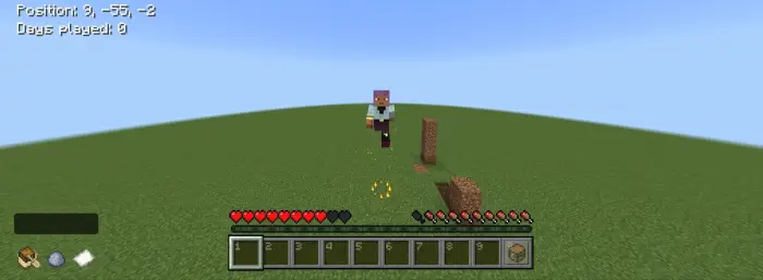 Player using double jump on flat terrain