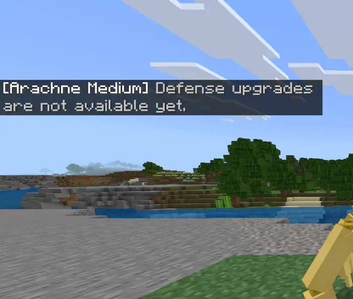 Game message Defense upgrades unavailable