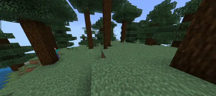 Herobrine lurking behind forest trees