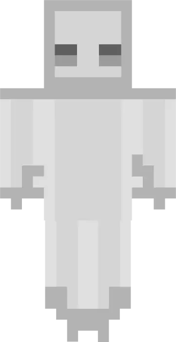 Cute pixel ghost with blocky arms