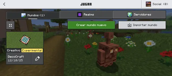 Game menu with bright flowers and golem