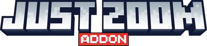 Just Zoom Addon mod logo with block text