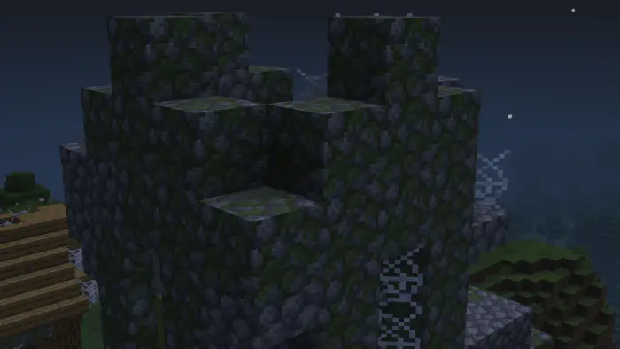 Mossy stone tower with enhanced block depth