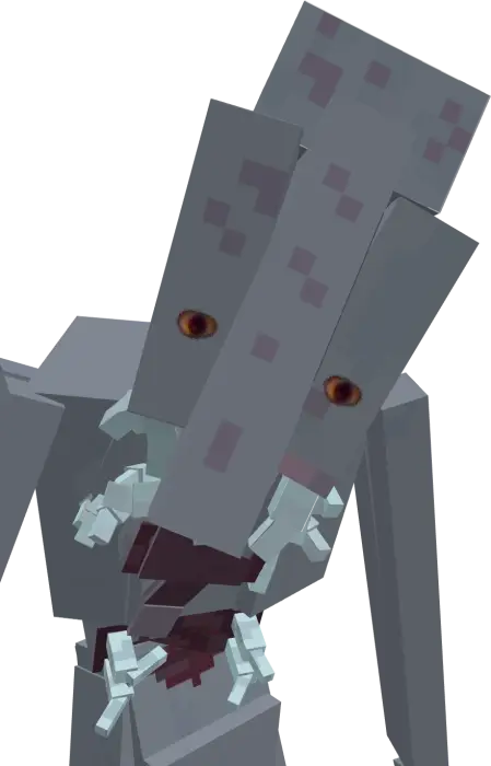 Creepy ice creature with glowing eyes