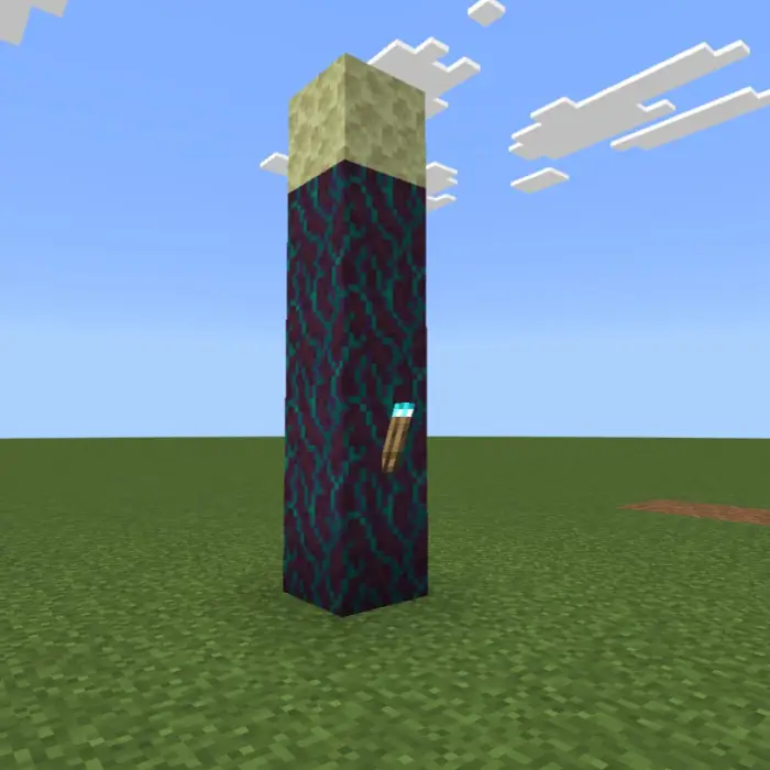 Tall pillar with torch and pale top block