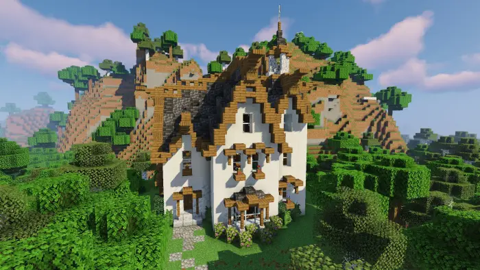 High Elven fantasy house in lush hills