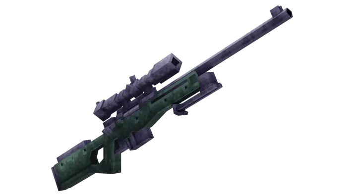 Pixelated green sniper rifle with scope