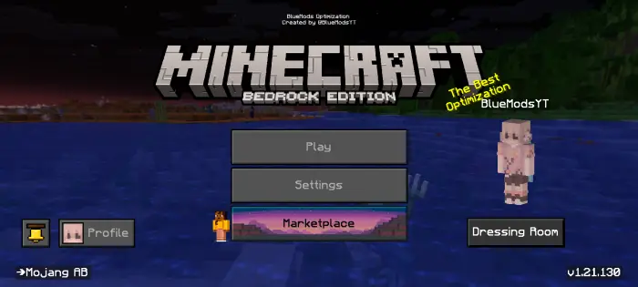 Main menu with enhanced dark-themed UI