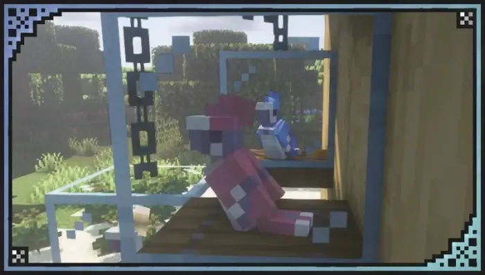 Colorful parrots with aesthetic textures