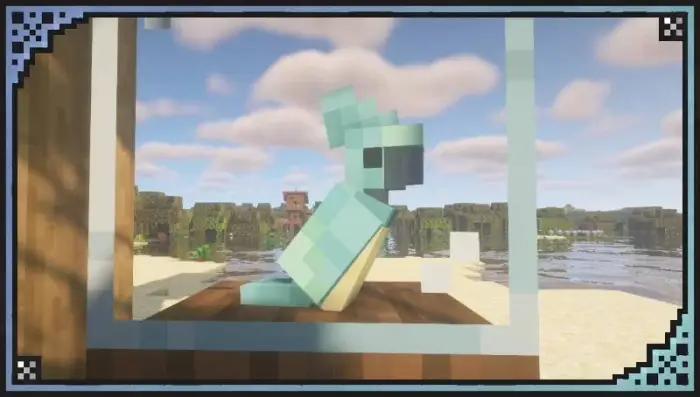 Pixelated blue parrot with soft colors