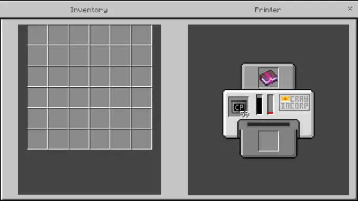 Printer interface with book and cartridge slots