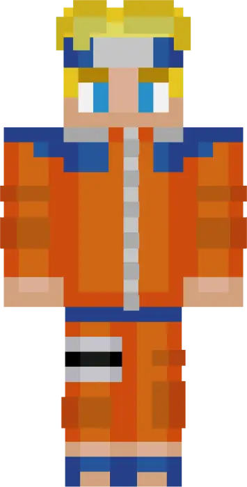 Pixelated ninja character in orange outfit