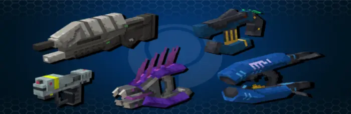 Futuristic sci-fi weapons and vehicles