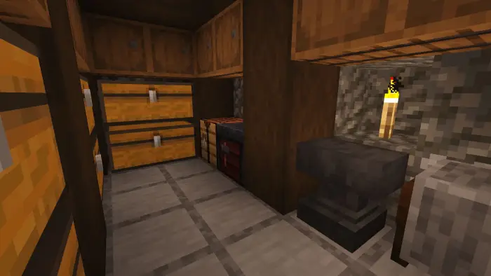 Compact medieval cottage storage room