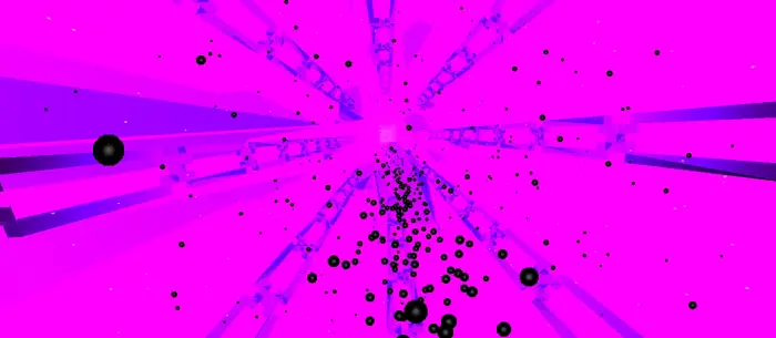 ALT Black orbs in a glowing purple tunnel